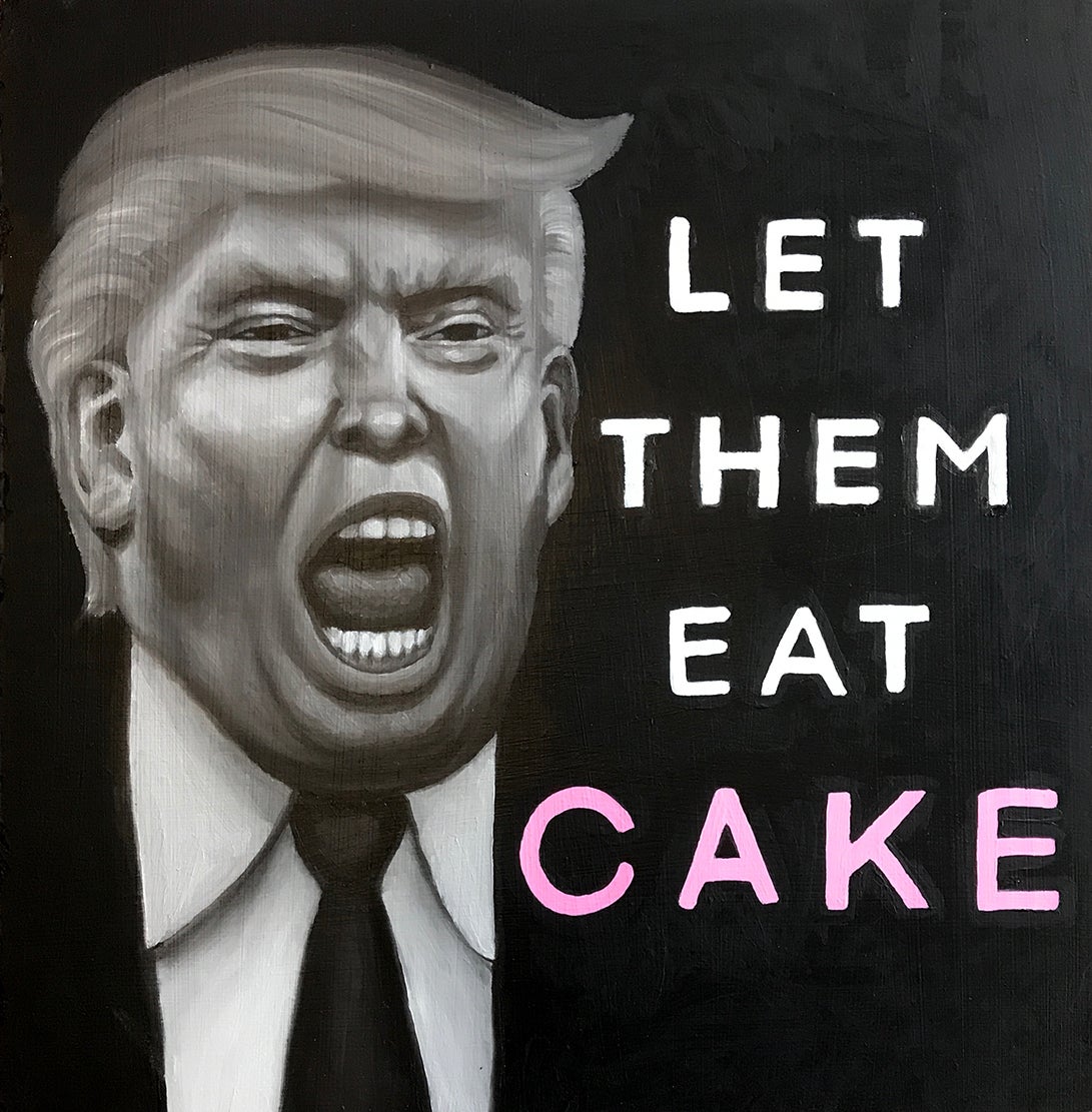 Let Them Eat Cake, 2020, 12 x 12 inches, acrylic on MDF panel