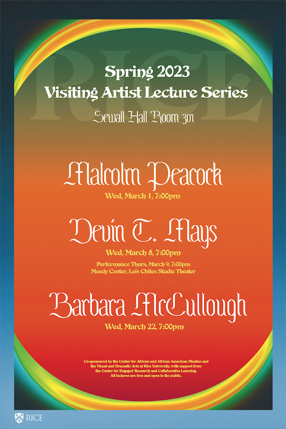 2023 spring visiting artist lecture series poster