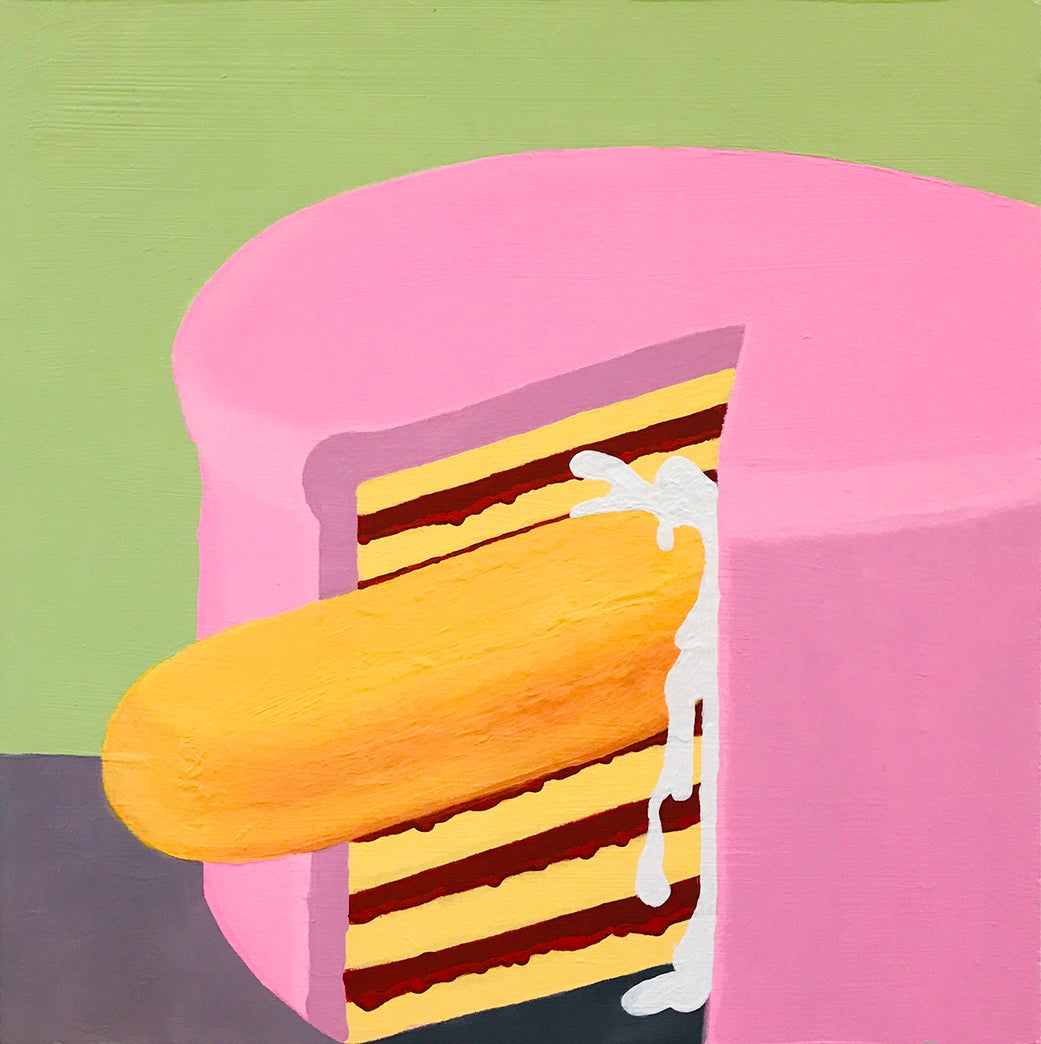 Making Cake, 2020, 12 x 12 inches, Acrylic on MDF panel