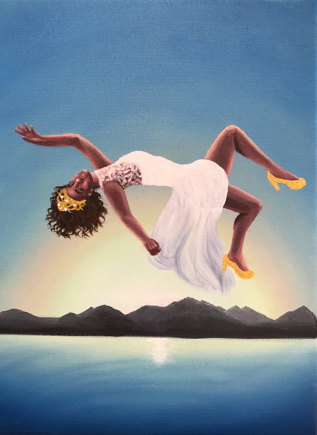 Hannah Young as The Light Princess, 2021, 12 x 9 inches, Oil on canvas