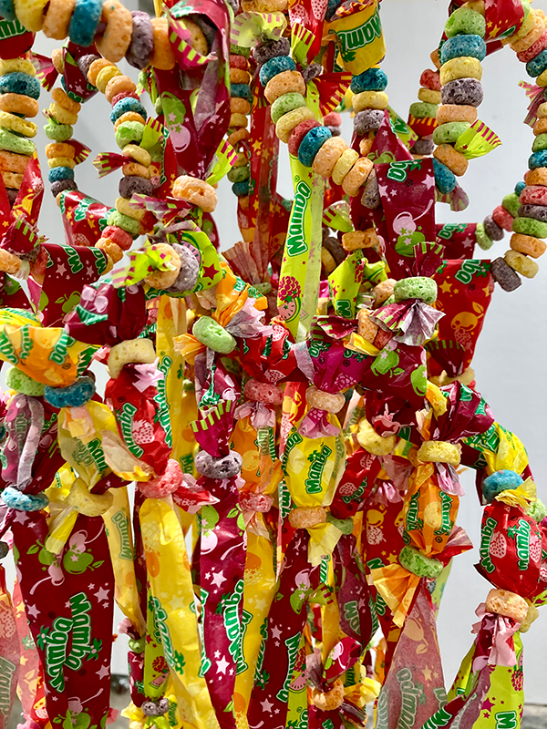 Cuiyuanxiu Chen close up of fruit loops chandelier 