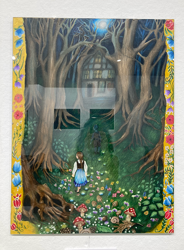 Painting behind plexiglass by Emily Ryan
