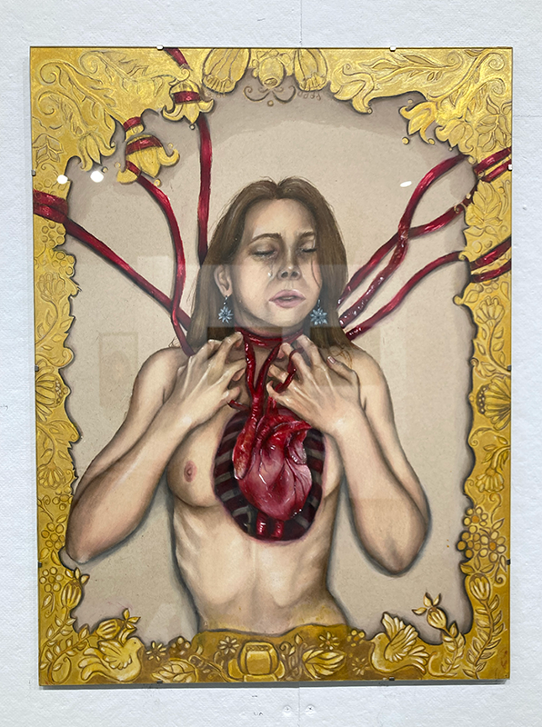 Painting behind plexiglass by Emily Ryan