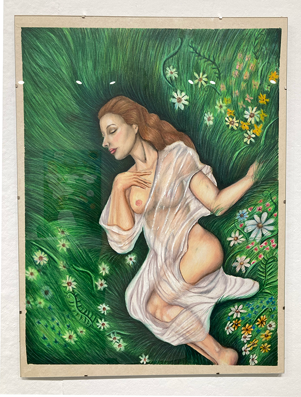Painting behind plexiglass by Emily Ryan