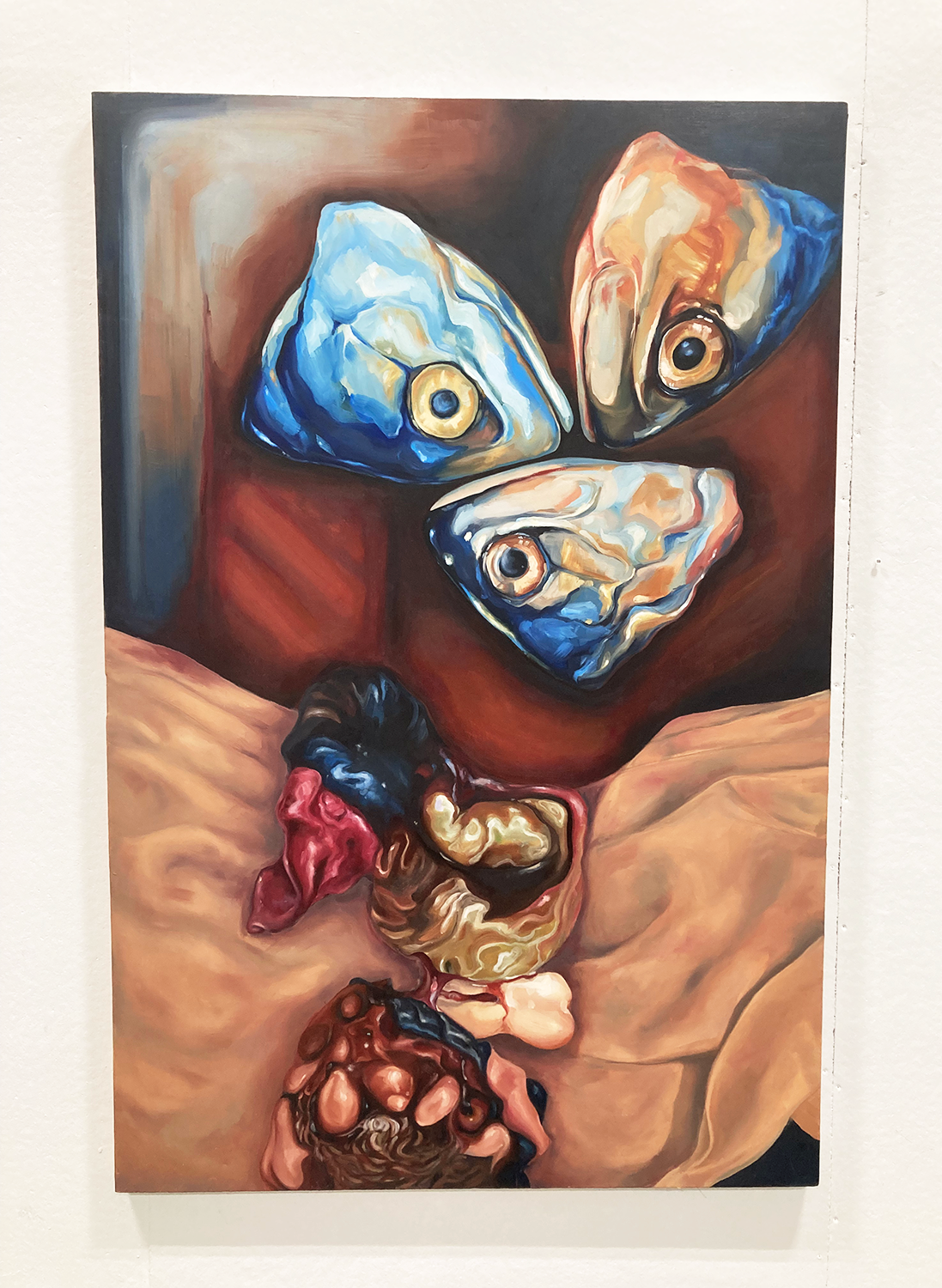 Mackerel, in the Making, oil on canvas by Siena Damiani