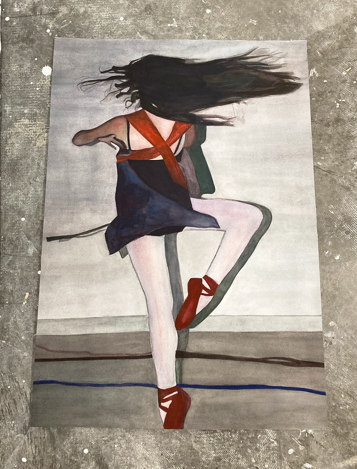 Painting of a ballerina spinning 