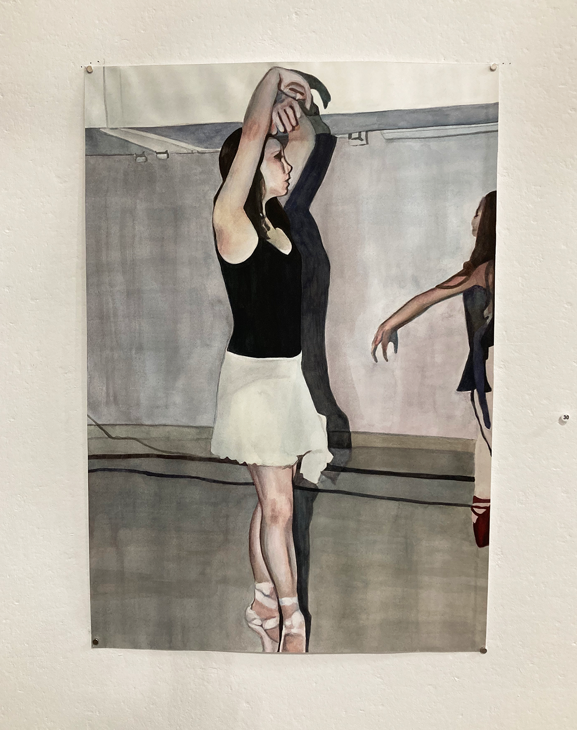 Painting of a ballerina in motion