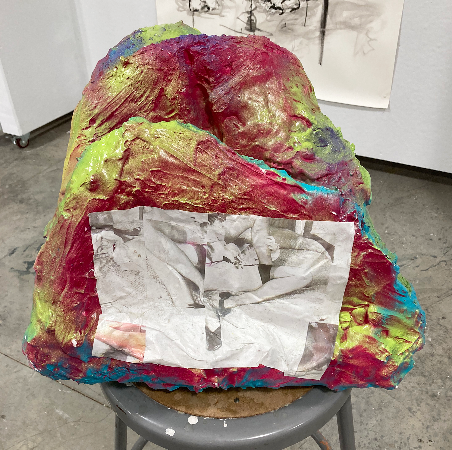 Brightly colored sculpture