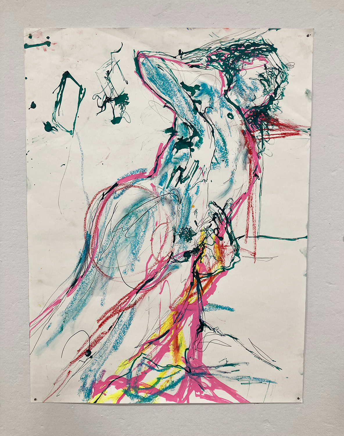 Abstract painting on butcher paper by Naomi Doron
