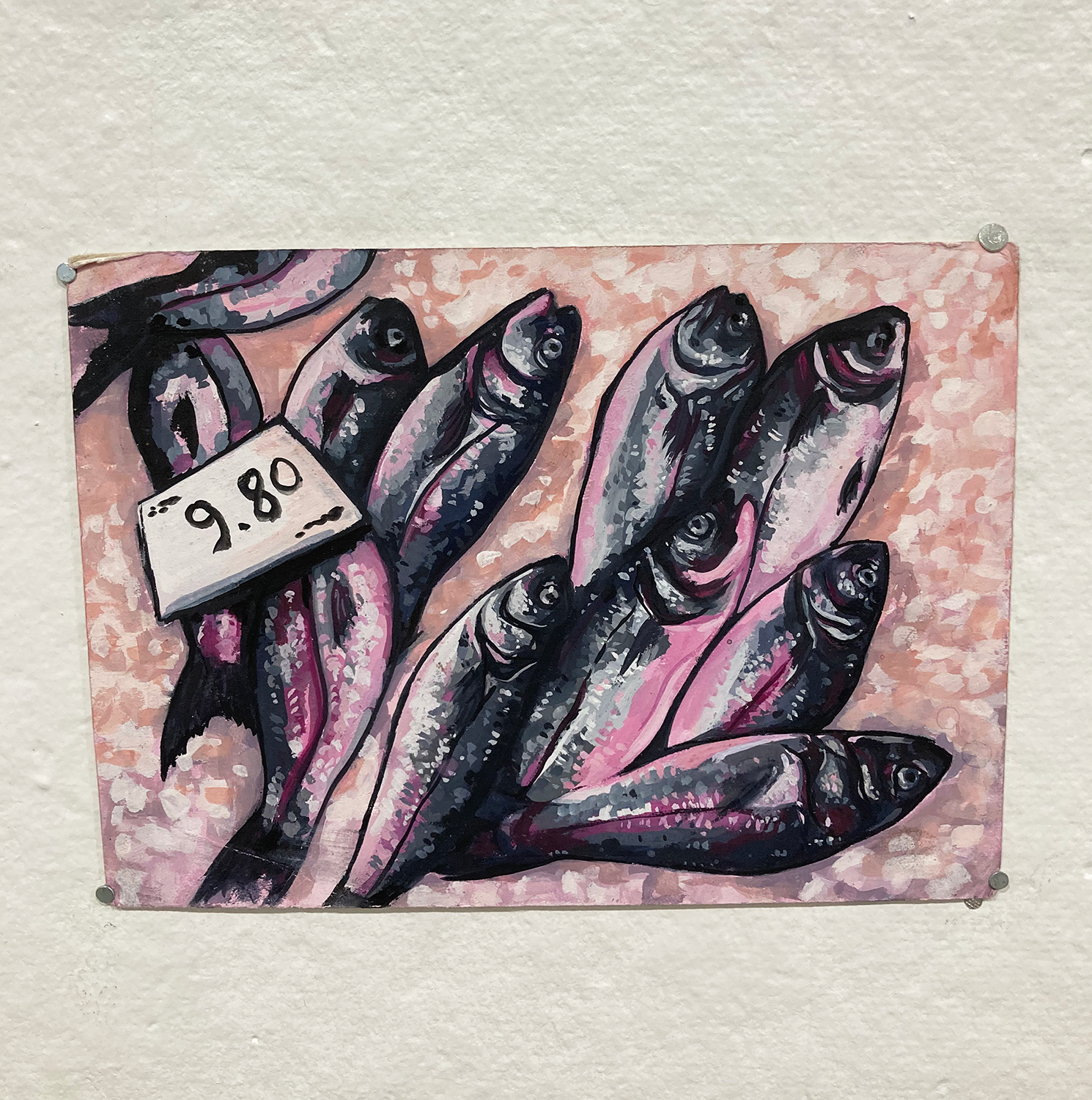 Gouache painting of fish for sale 