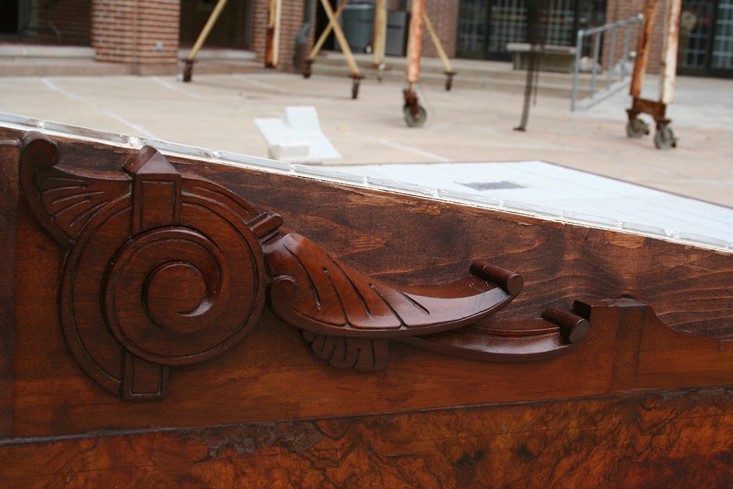 Closeup image of woodwork. 