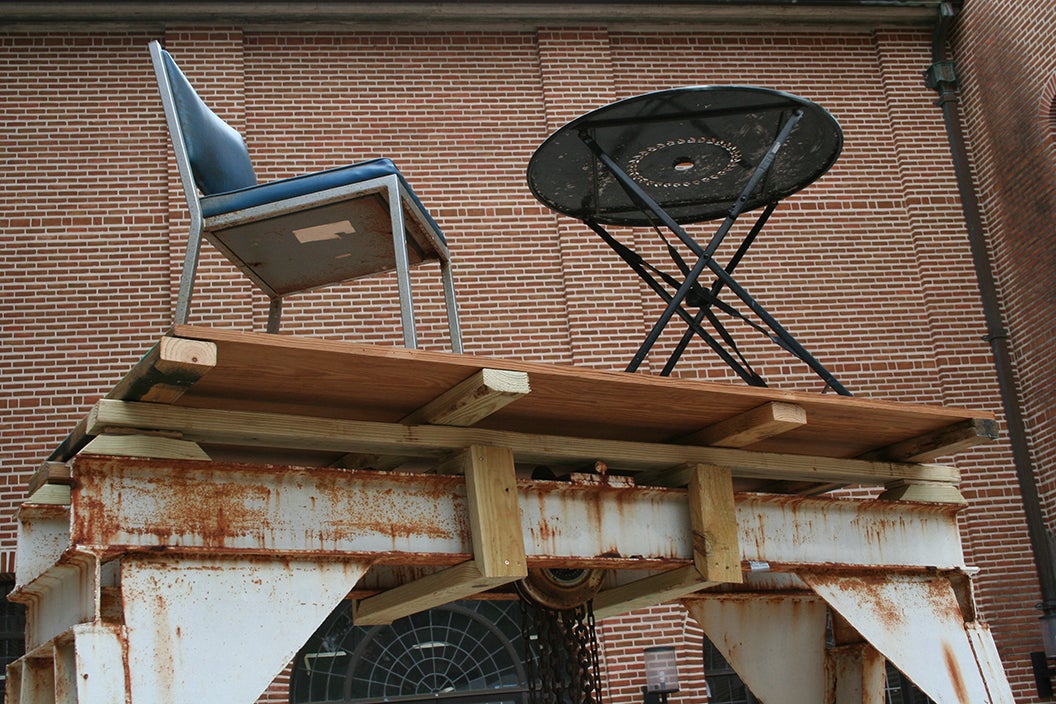 Alternate view of chair and table. 