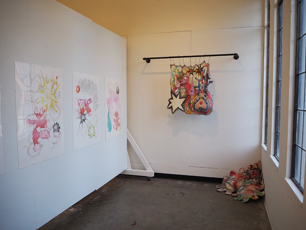 Image of studio and works.