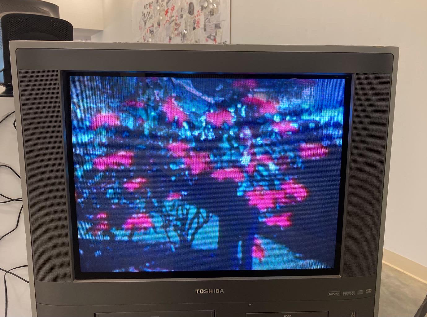 Closeup image of a small television monitor. 