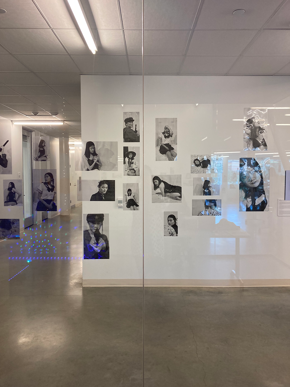 Images of wall of photographs, part of project by Ling DeBellis