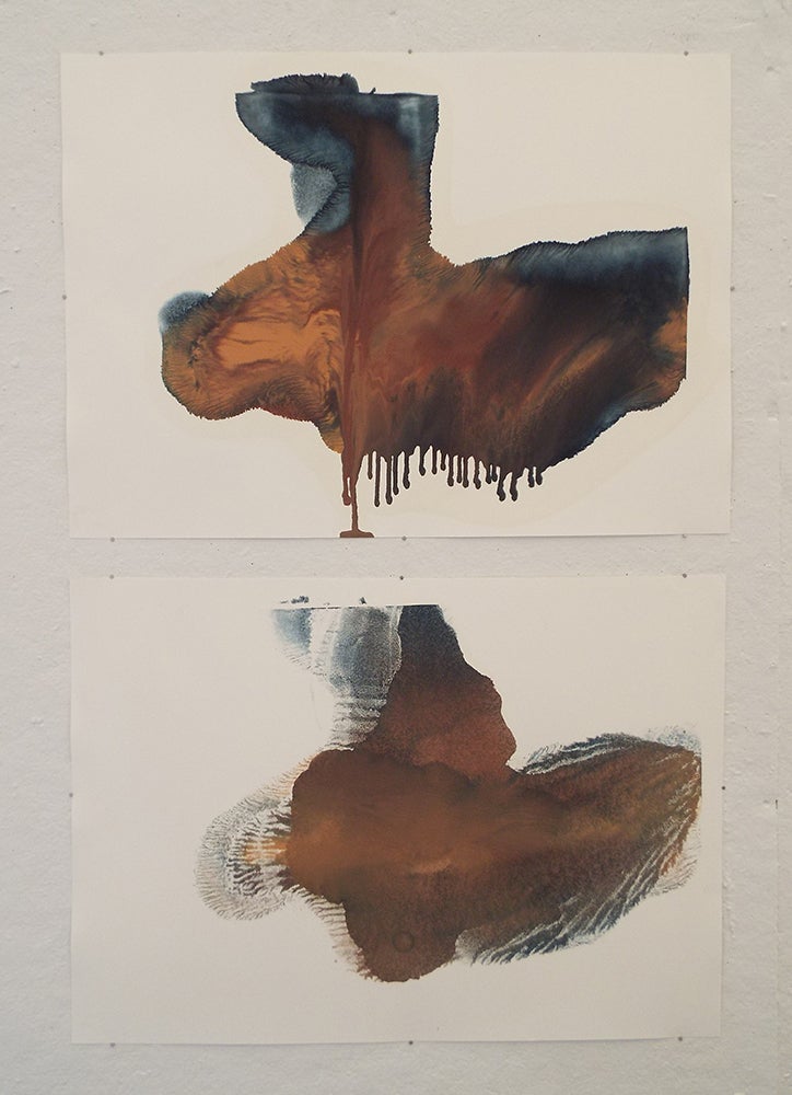 No. 1, 19 ½ in x 27 in (each paper), oil on paper, 2020 