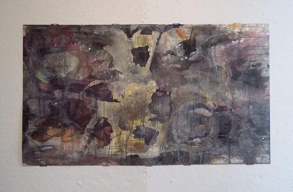 No. 3, 30 in x 53 in, acrylic on mylar sheet, 2020