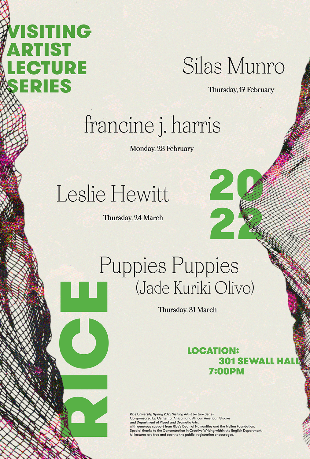 2022 Visiting Artist Lecture Series poster resized for web