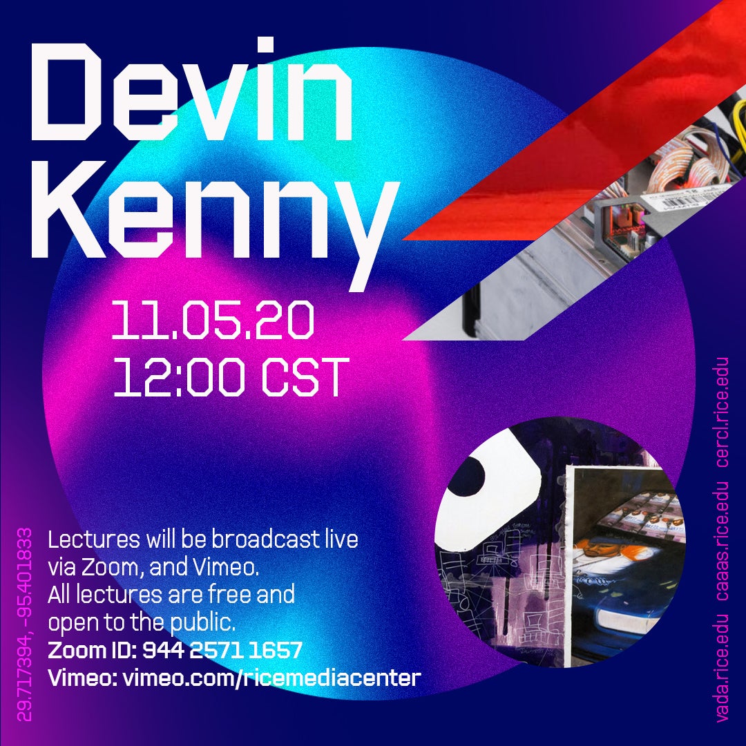 Devin Kenny poster by Poly-mode for Visiting artist lecture series 