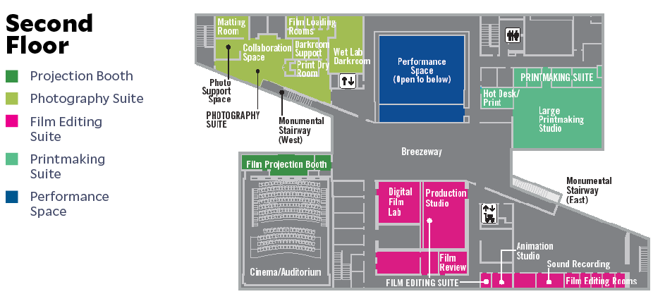 Sarofim Hall map of second floor