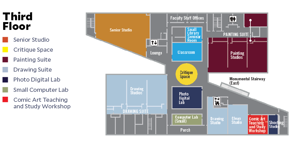 Sarofim Hall map of third floor
