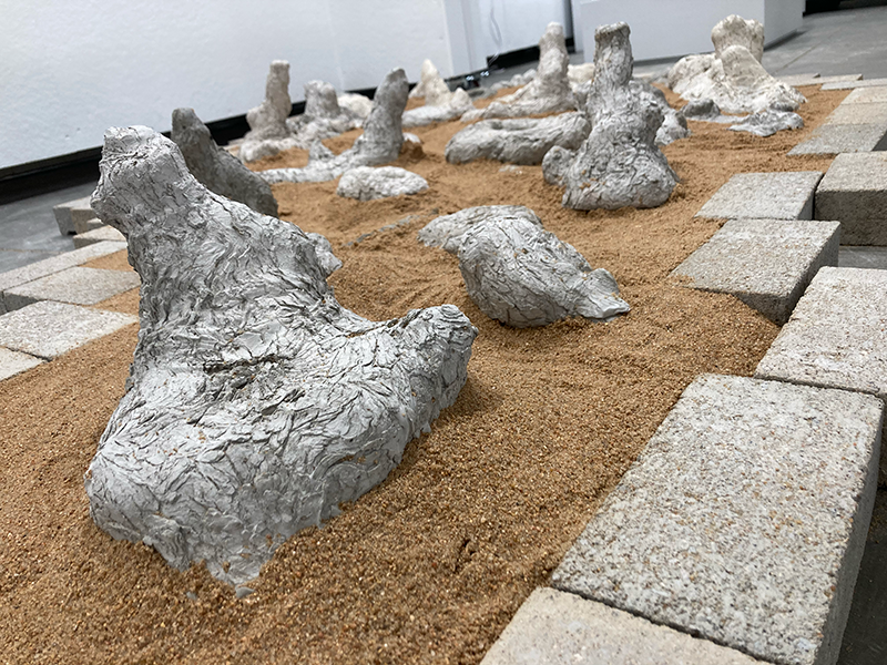 Closeup of artwork by James Xu