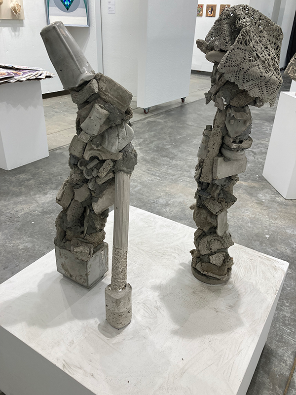 Cement pillars by Sydney Little