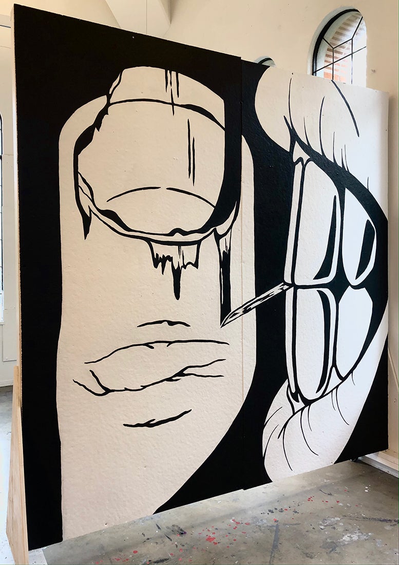Tear, April 2021, 8 ft x 8 ft, latex paint