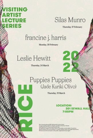2022 Visiting Artist Lecture Series listing artist names